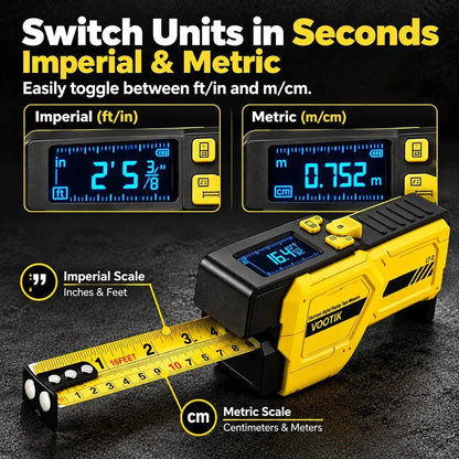 📏 3-in-1 Digital Laser Tape Measure