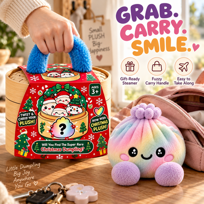 🌈Cute Plush StuffedDumpling Squishies, BigRainbow Squishes withSteamer🥟🎁