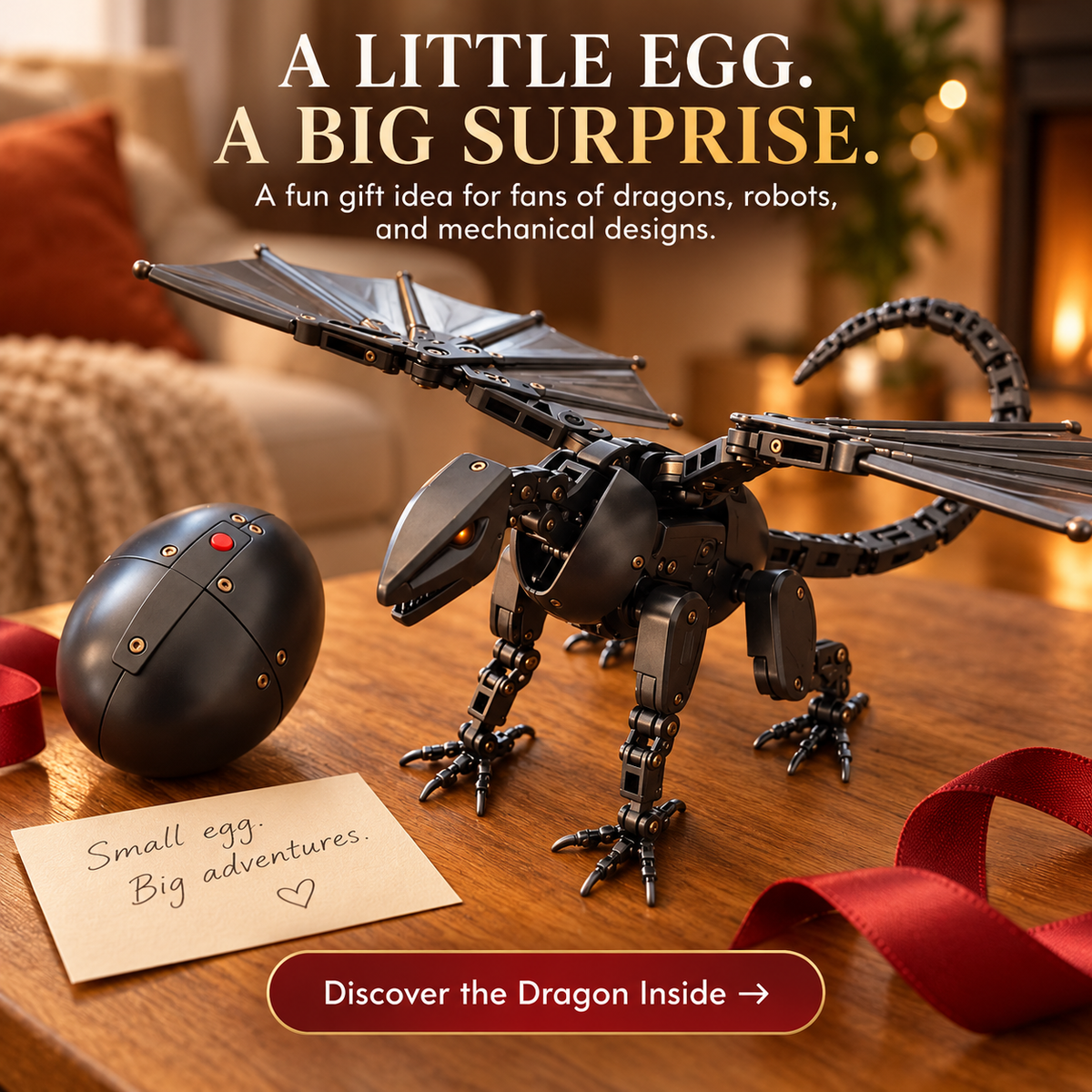 🥚🐉DragonMorph – Egg to Dragon Transforming Mechanical Toy🎁
