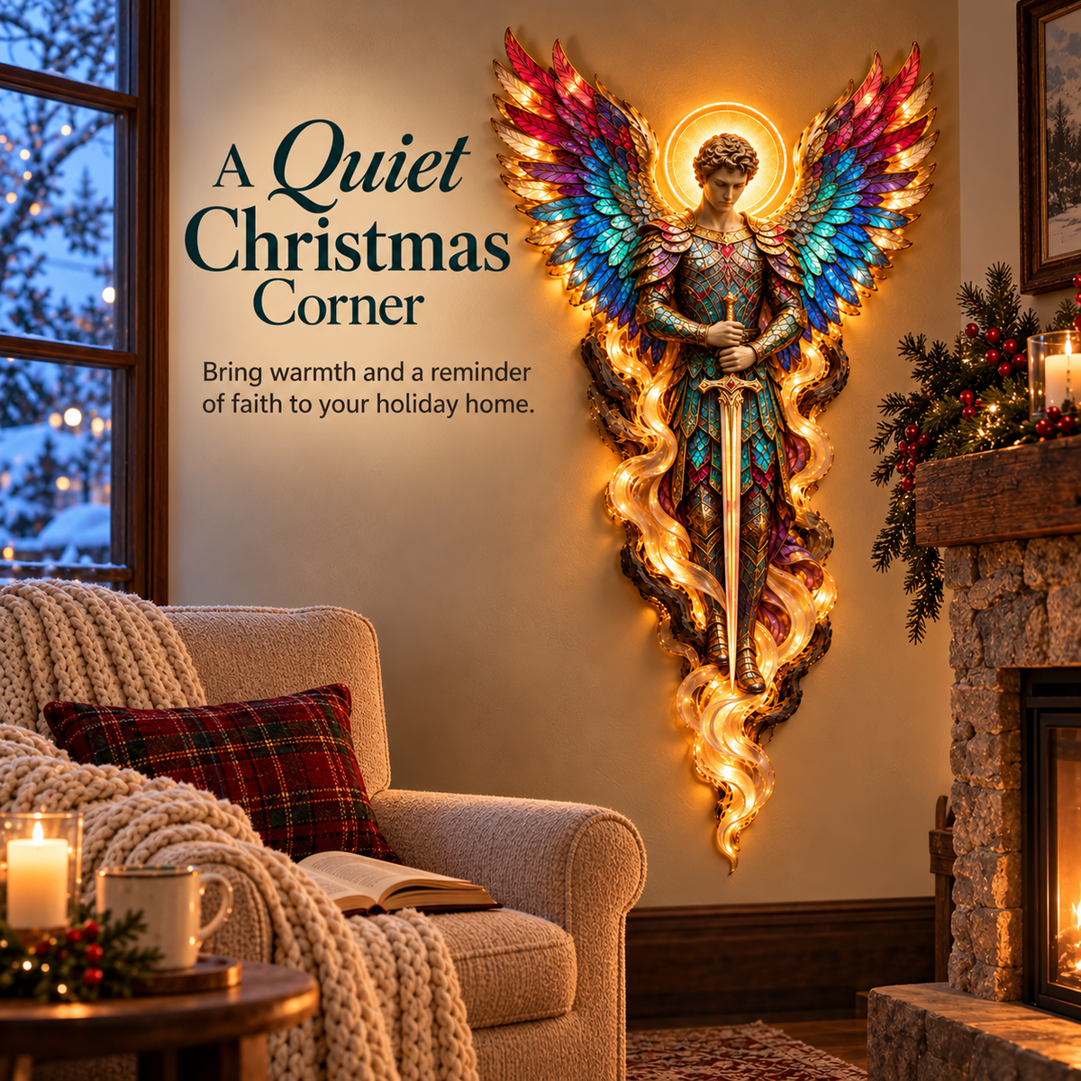 🪽 Lighted Angel Wall Sculpture – A Daily Reminder of Faith