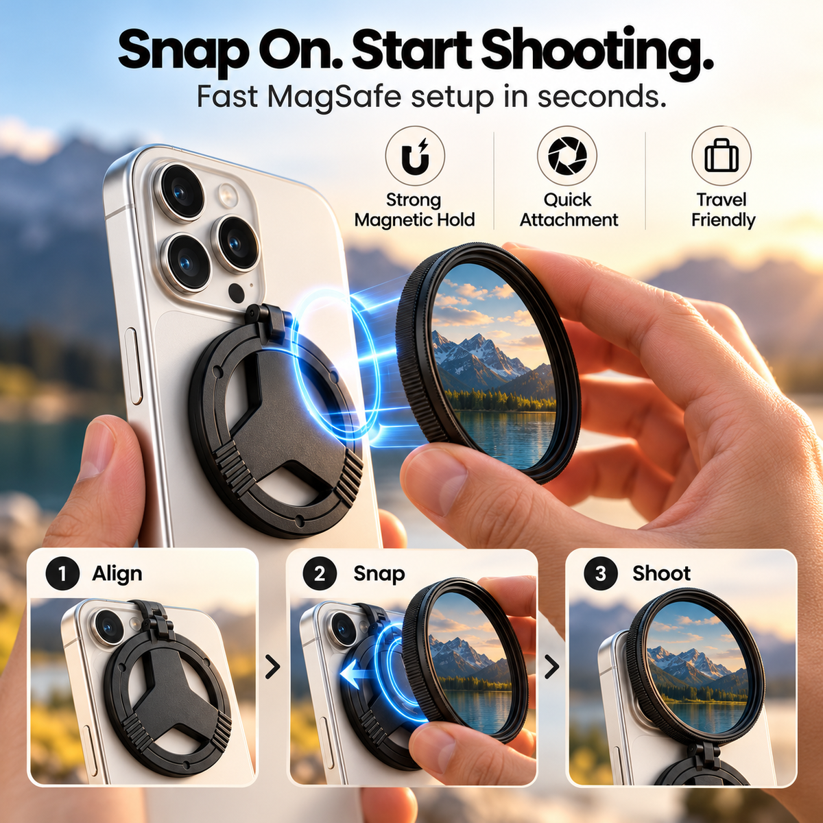 ❤️ MagSafe Camera Filter Kit – Pro Photo & Video Effects