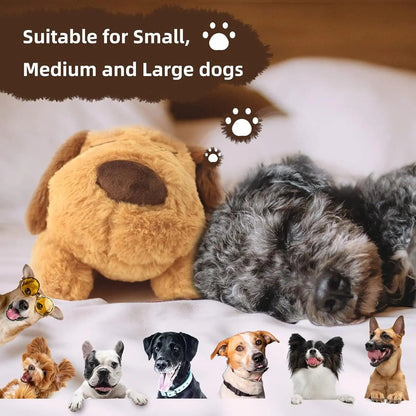 Dog Anxiety Heartbeat Plush Toy Sleep Simulation Calming Durable Interactive Pet Chew