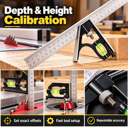 📐7-in-1 Heavy-Duty Combination Square & Precision Marking Gauge
