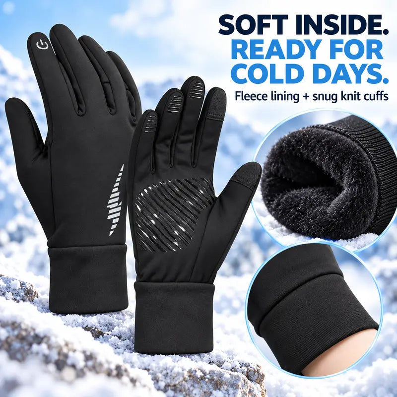 🧤 Unisex Winter Touchscreen Gloves – Fleece-Lined, Anti-Slip Grip for Cycling & Daily Wear