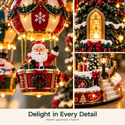 Christmas Sky Ride – Rotating Hot Air Balloon Christmas Village with Lights & Music 🎅🎄