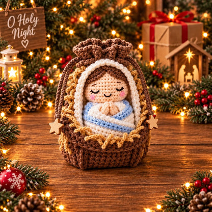 🎄 Christmas Crochet Character Gift Pouch | Reusable Drawstring Gift Bag
