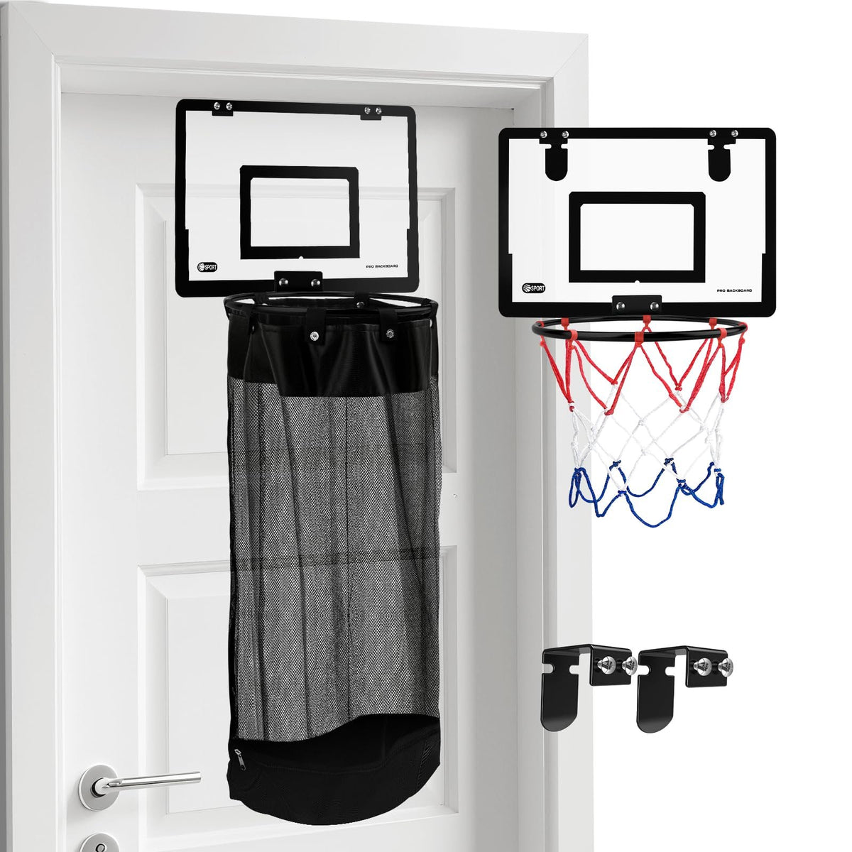 🏀Door Basketball Hoop with Laundry Hamper – Kids Indoor Basketball Set & Hanging Clothes Basket