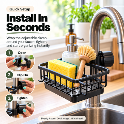 🧽✨Faucet-Mounted Kitchen Sink Organizer