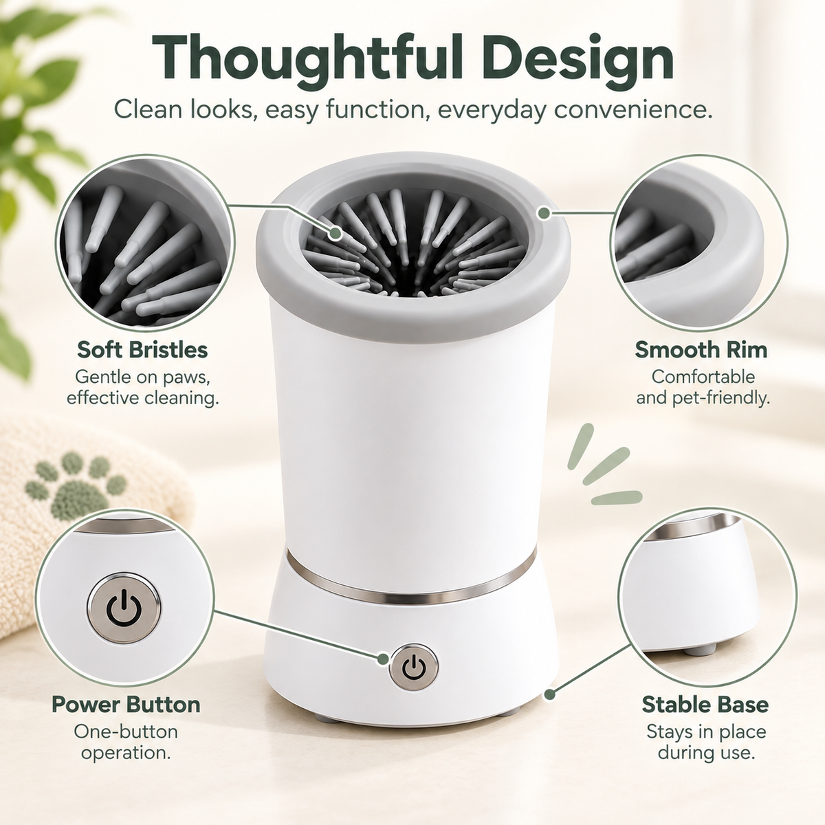 Dog paw cleaner design details