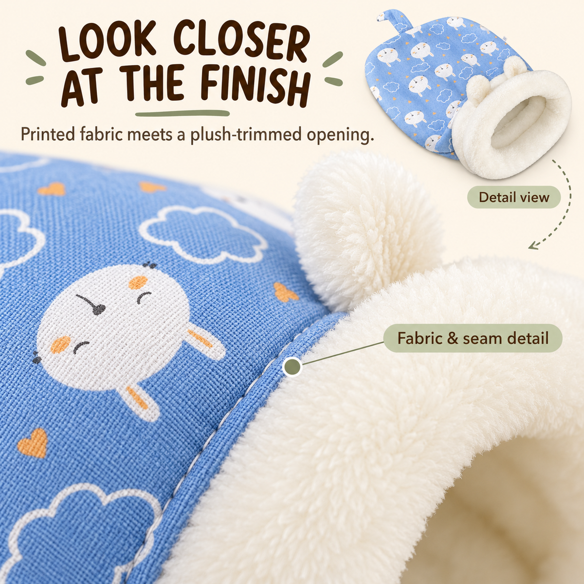 🐱🛏️Semi-Enclosed Hooded Pet Sleeping Bag Cave Bed