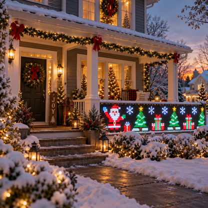 🎄 Turn Your Balcony Into a Christmas Show – Smart Animated Pixel Curtain Lights🎅