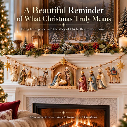 ✝️ The Night Hope Was Born – Bethlehem Nativity Christmas Garland