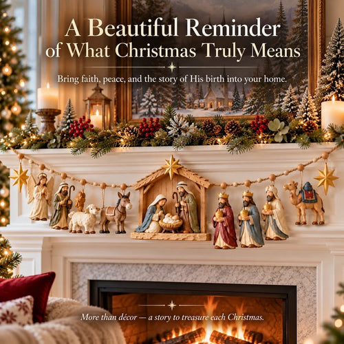 ✝️ The Night Hope Was Born – Bethlehem Nativity Christmas Garland