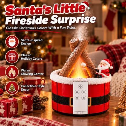 🎄 Mini Christmas Campfire Mist Lamp – Cozy LED Holiday Tabletop Decor