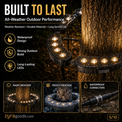 ✨Modular Ring Tree Landscape Lights – 360° Outdoor Uplighting for Trees & Columns