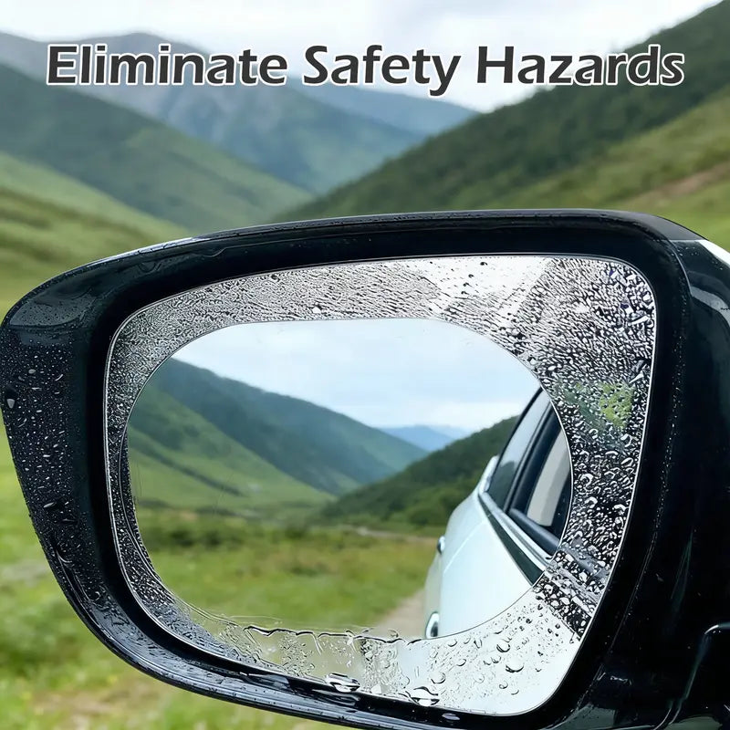 🚗 4PCS Car Rearview Mirror Rainproof & Anti-Fog Film – Clear Vision in Rain💦