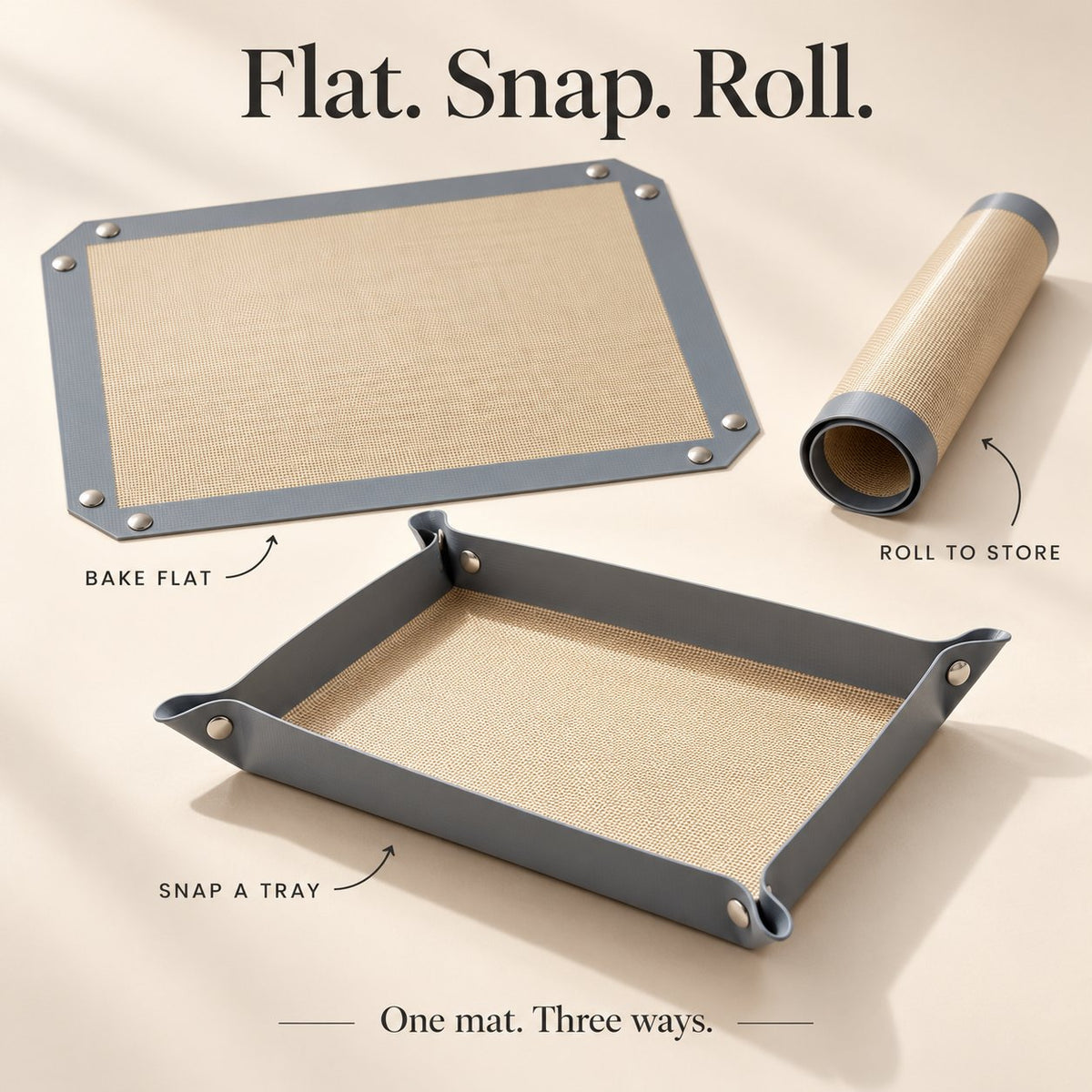🧩 Snap-Corner Baking Mat 🍪