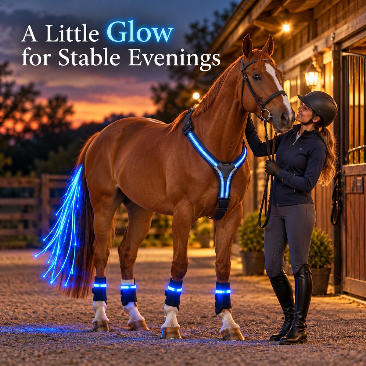 🐴 LED Horse Light Set – Glowing Chest, Leg & Tail Accessories✨