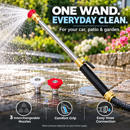 💦High-pressure water gun – 3 interchangeable nozzles, durable aluminium alloy & powerful ✨