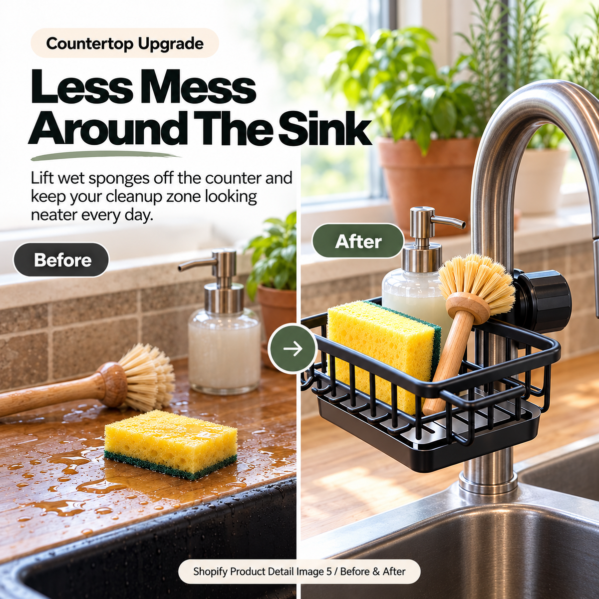 🧽✨Faucet-Mounted Kitchen Sink Organizer