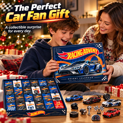 Die-Cast Racing Car Advent Calendar | 24 Day Garage Themed Holiday Countdown Box
