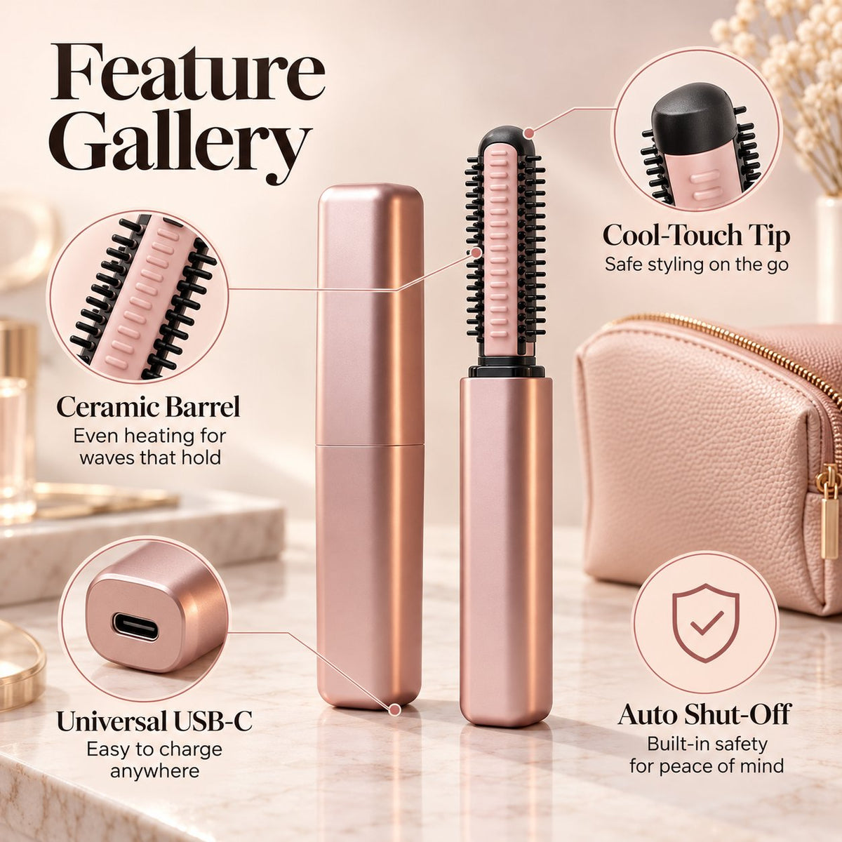 Cordless Ceramic Hair Curler – Fits in Any Bag 👜🔥