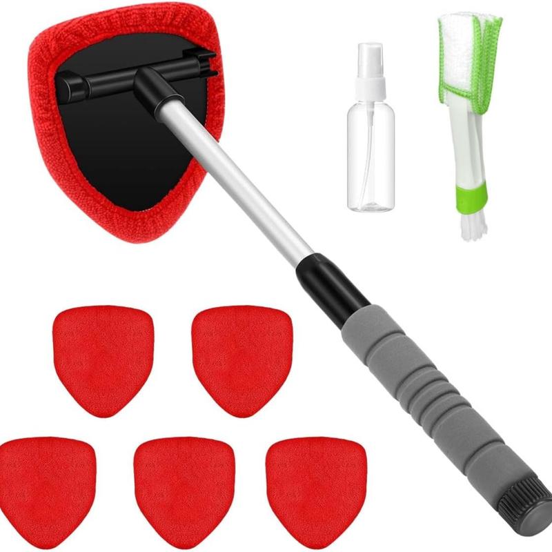 🪟9 PCS Car Window Cleaner Kit Extendable Handle Windshield Cleaning Tool