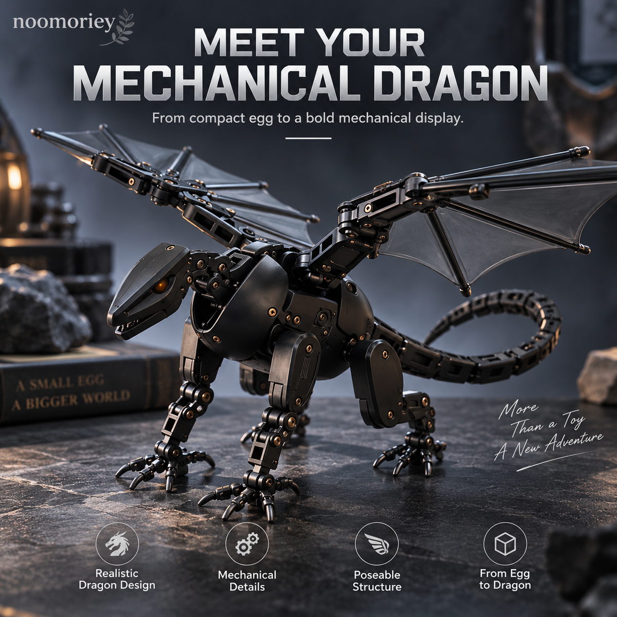🥚🐉DragonMorph – Egg to Dragon Transforming Mechanical Toy🎁
