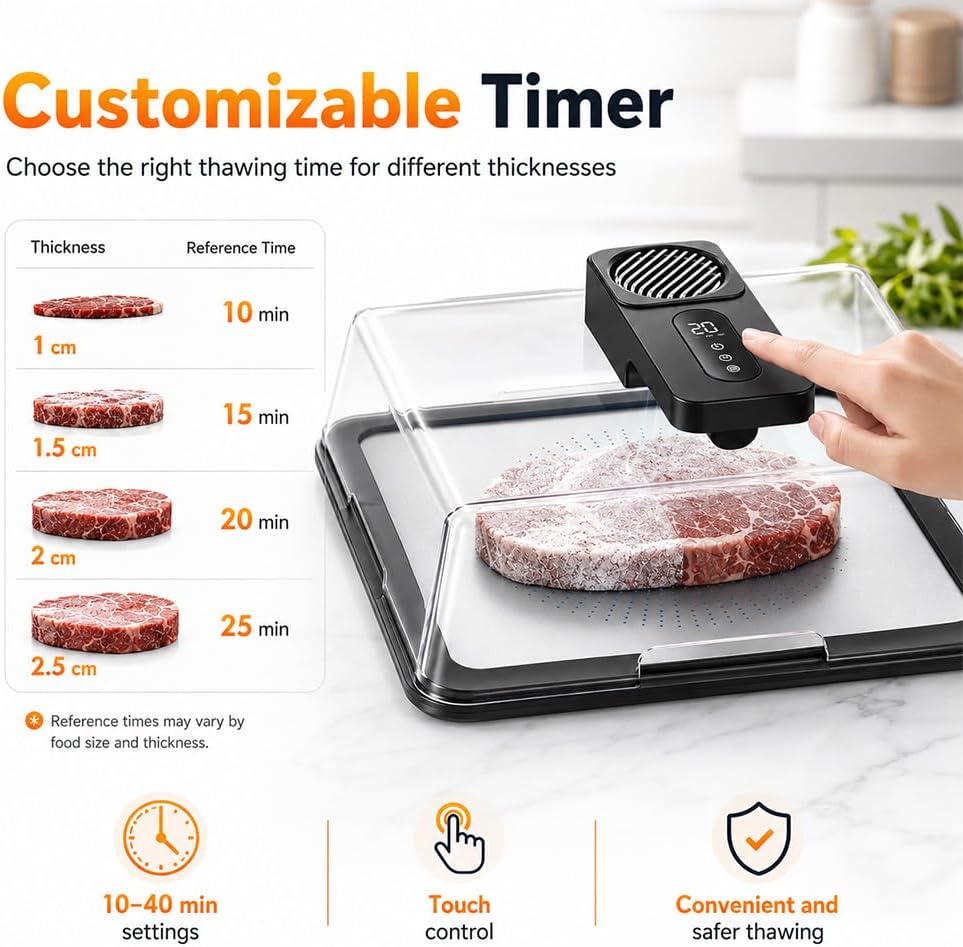 Meat Defroster Machine, 2026 Upgrade Electric Food Defrosting Box