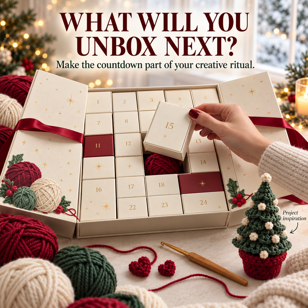 🎄Christmas Crochet Advent Calendar — Yarn & Craft Surprise Gift Box✨🎁