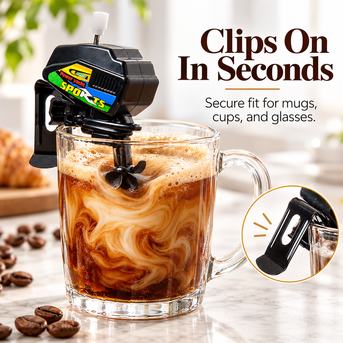 ☕Boat Motor Coffee Stirrer Set of 2, Cool Gadgets for Coffee Lovers, 2-PCS