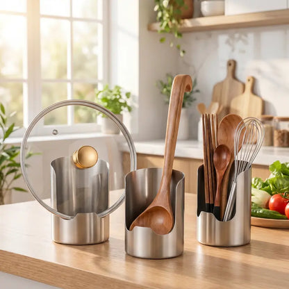 🥣 Stainless Steel Utensil & Lid Organizer