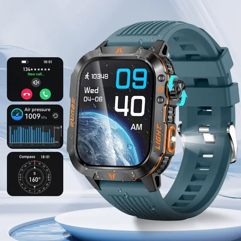 ⌚2.01-Inch Sport Smartwatch with Calls, Activity Modes & Side LED Light🎁
