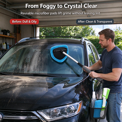 🪟9 PCS Car Window Cleaner Kit Extendable Handle Windshield Cleaning Tool