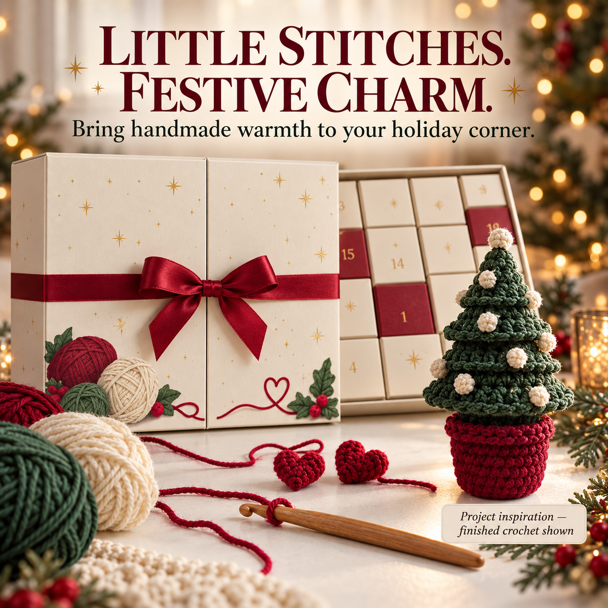 🎄Christmas Crochet Advent Calendar — Yarn & Craft Surprise Gift Box✨🎁