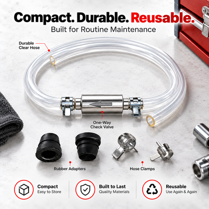 🛑 One-Way Check Valve Hydraulic Brake Bleeder Kit – Solo Motorcycle & Car Tool 🚗