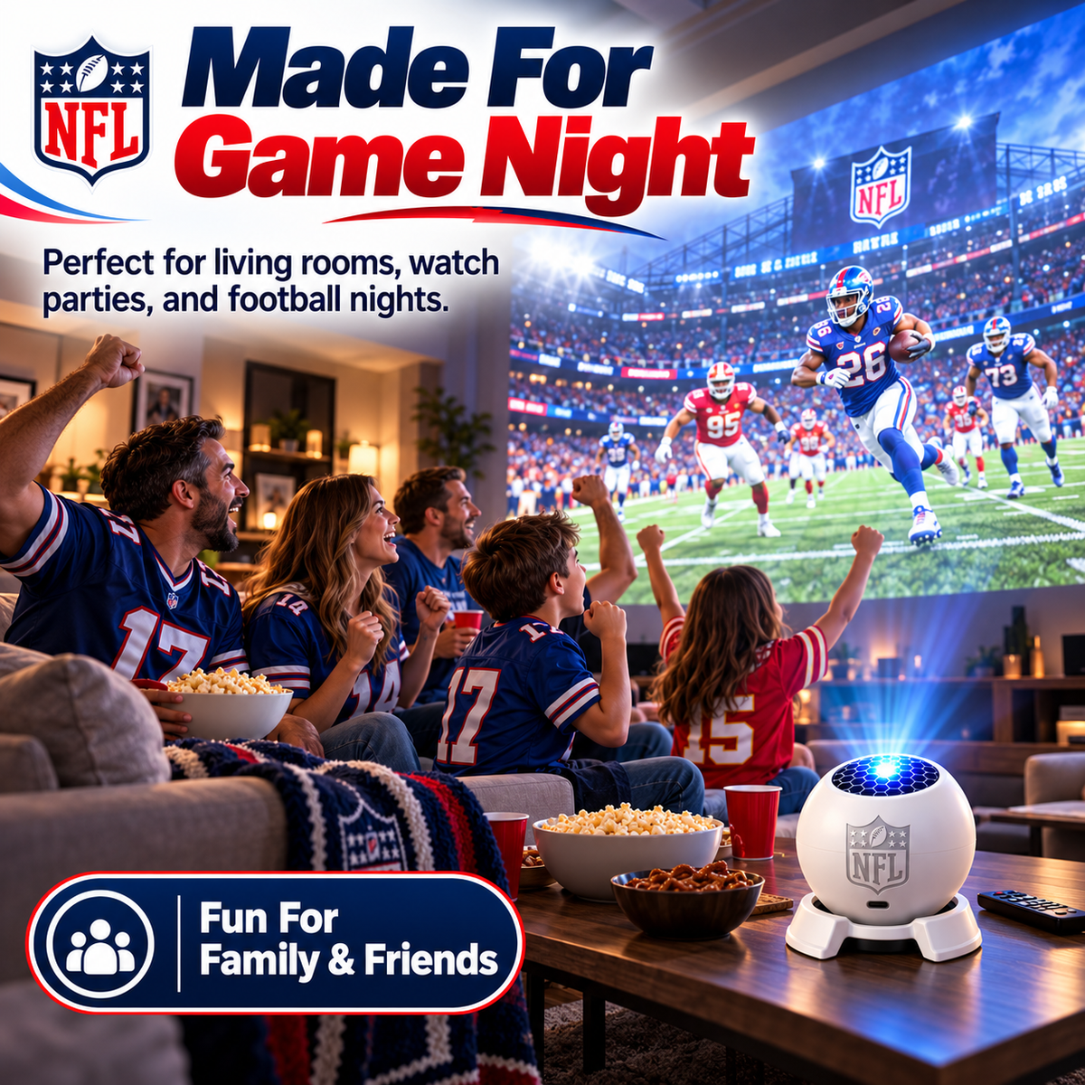 🏈 NFL Game Day Projector Light – Bring Stadium Atmosphere Home ✨