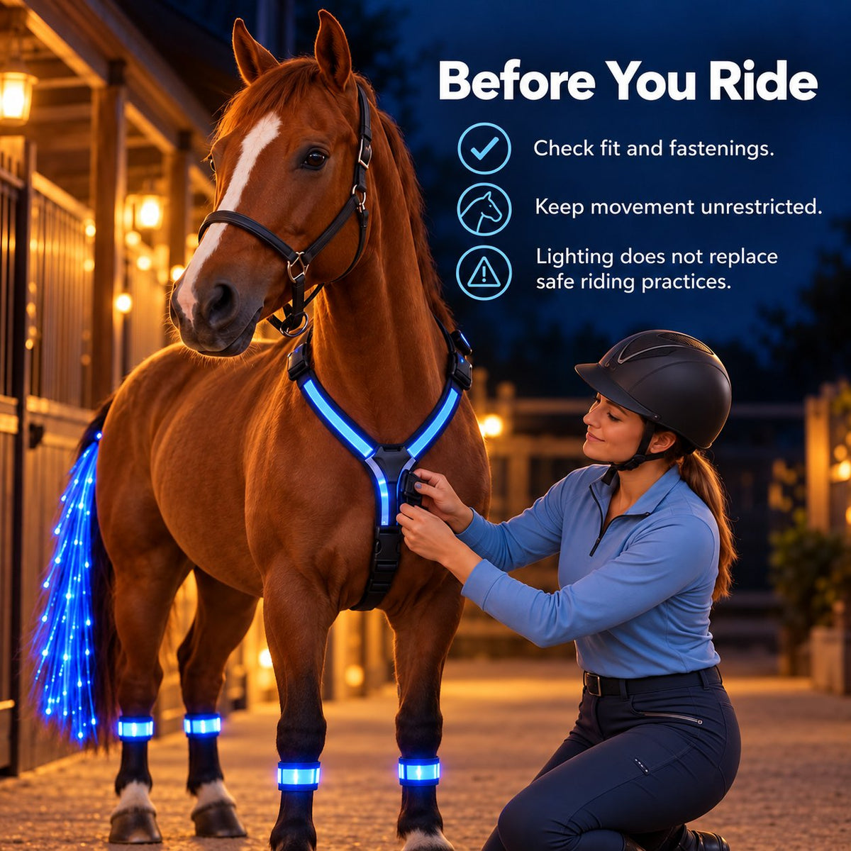 🐴 LED Horse Light Set – Glowing Chest, Leg & Tail Accessories✨