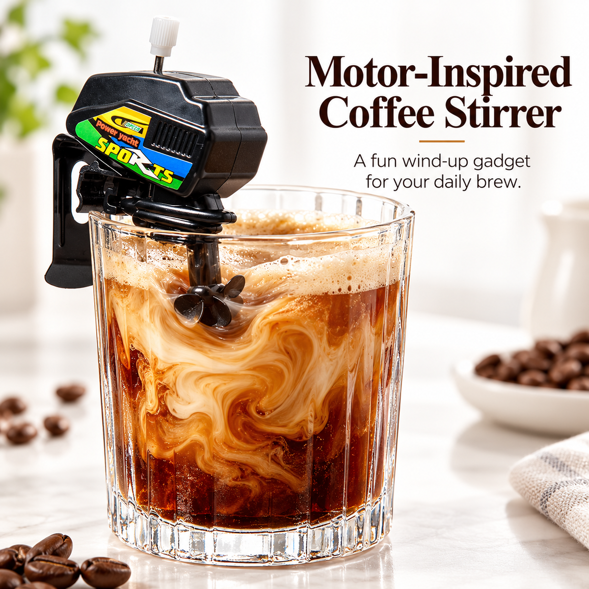 ☕Boat Motor Coffee Stirrer Set of 2, Cool Gadgets for Coffee Lovers, 2-PCS