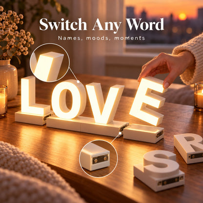 Reconfigurable Magnetic LED Letter Light | For desk & event decor✨🎁