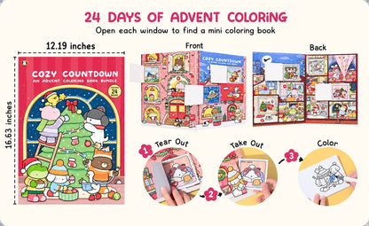 🎁🎨 24-Day Christmas Countdown Mystery Box mini Coloring Book Set