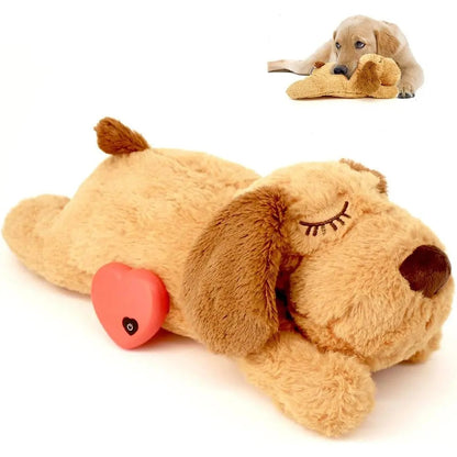Dog Anxiety Heartbeat Plush Toy Sleep Simulation Calming Durable Interactive Pet Chew