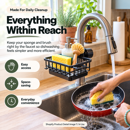 🧽✨Faucet-Mounted Kitchen Sink Organizer