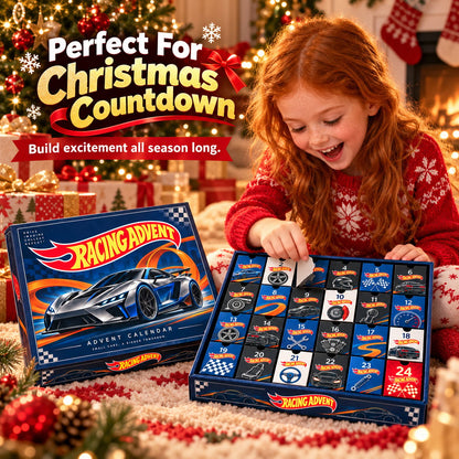 Die-Cast Racing Car Advent Calendar | 24 Day Garage Themed Holiday Countdown Box