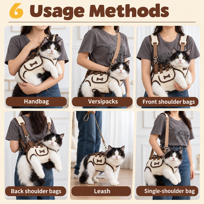 🐾 Hands-Free Pet Carrier – Adjustable Shoulder Bag for Cats & Small Dogs