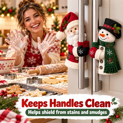 🎄✨Festive Christmas Kitchen Appliance Handle Covers | Cute 3D Holiday Decor & Anti-Slip Protector
