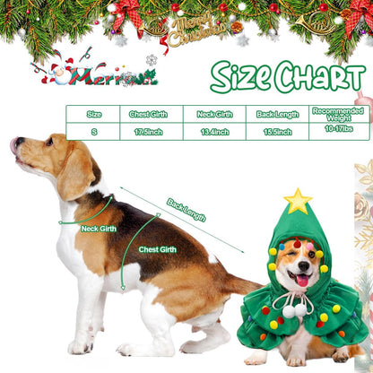 🎄 Christmas Tree Pet Costume for Small Dogs