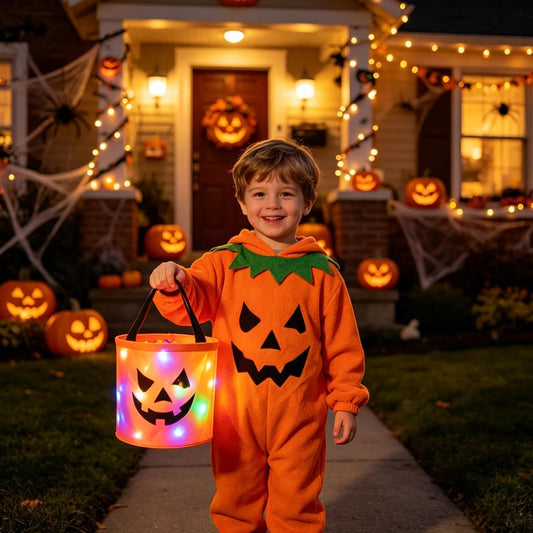 🎃🍬Halloween Candy Bucket Spooky Snacks Toys Non-Woven Fabric Barrel