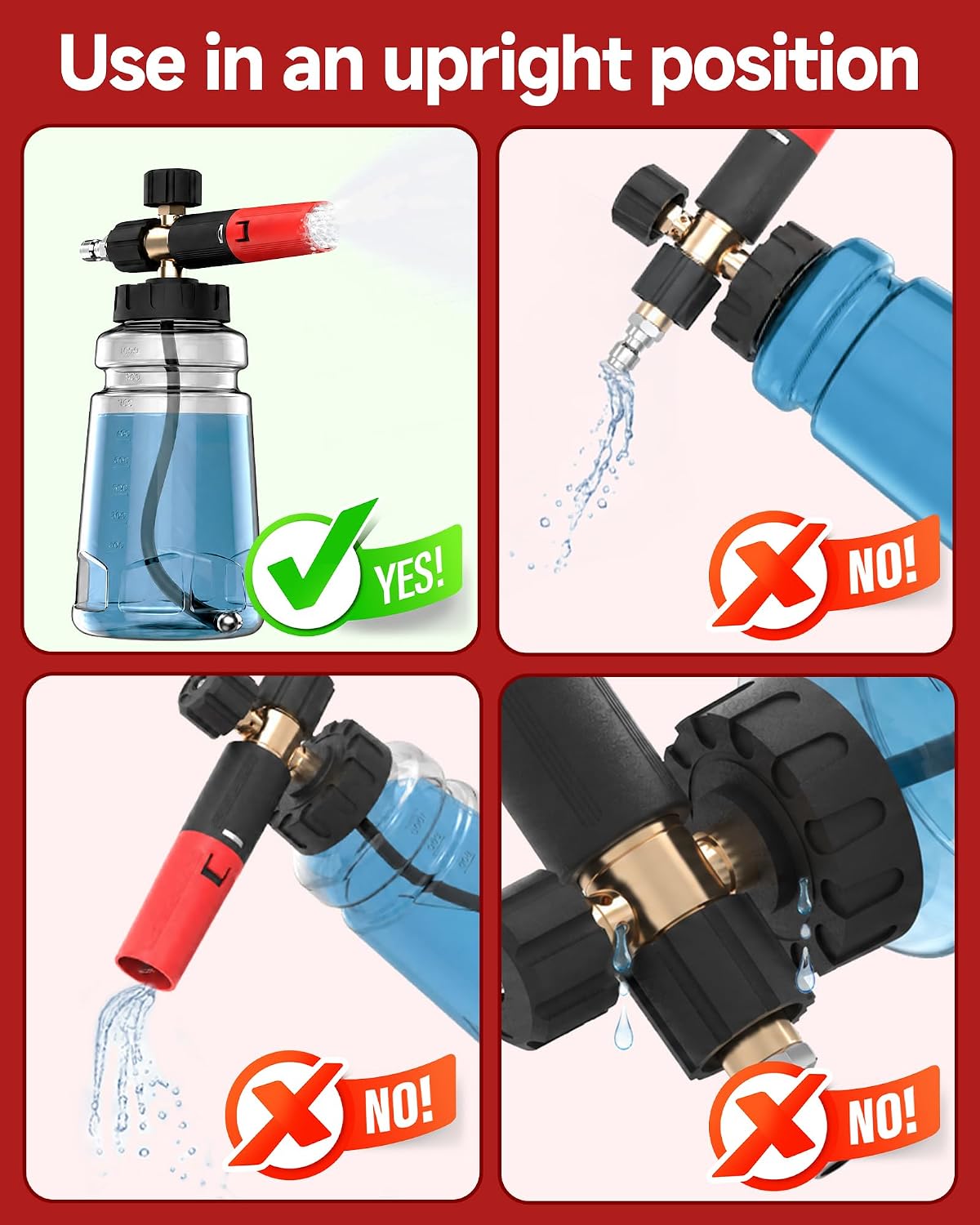 Adjustable 1L Foam Cannon – Thick Suds, Wide-Mouth Bottle & Quick Connect