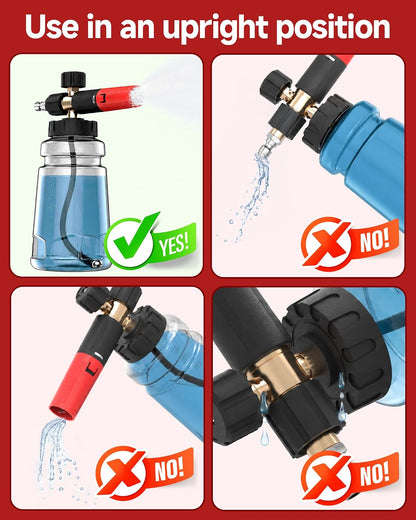 Adjustable 1L Foam Cannon – Thick Suds, Wide-Mouth Bottle & Quick Connect